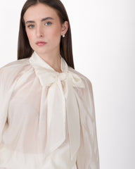 Blusa con fiocco e manica a sbuffo Vicolo