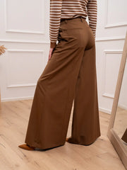 Pantaloni cioccolato gamba ampia Vicolo