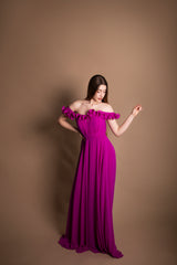 Abito lungo con rouches Vivien Luxury