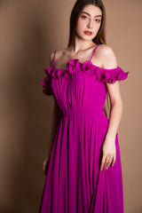 Abito lungo con rouches Vivien Luxury