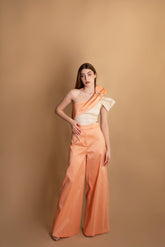 Pantalone pesca in cotone Dramè