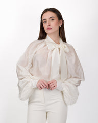 Blusa con fiocco e manica a sbuffo Vicolo