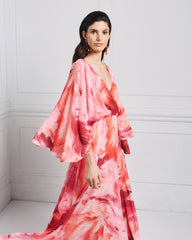 Abito lungo stampato con scollo a V Access