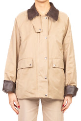 Trench colletto e polsini in ecopelle Vicolo