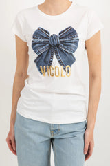 T-shirt con fiocco jeans Vicolo