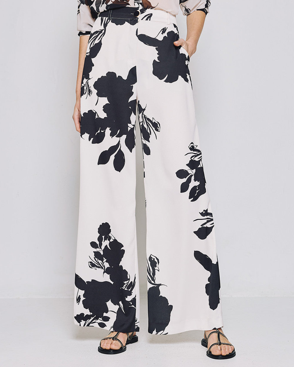 Pantaloni floreali a vita alta Access