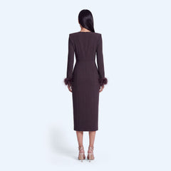 Tubino midi con piume Silence Limited