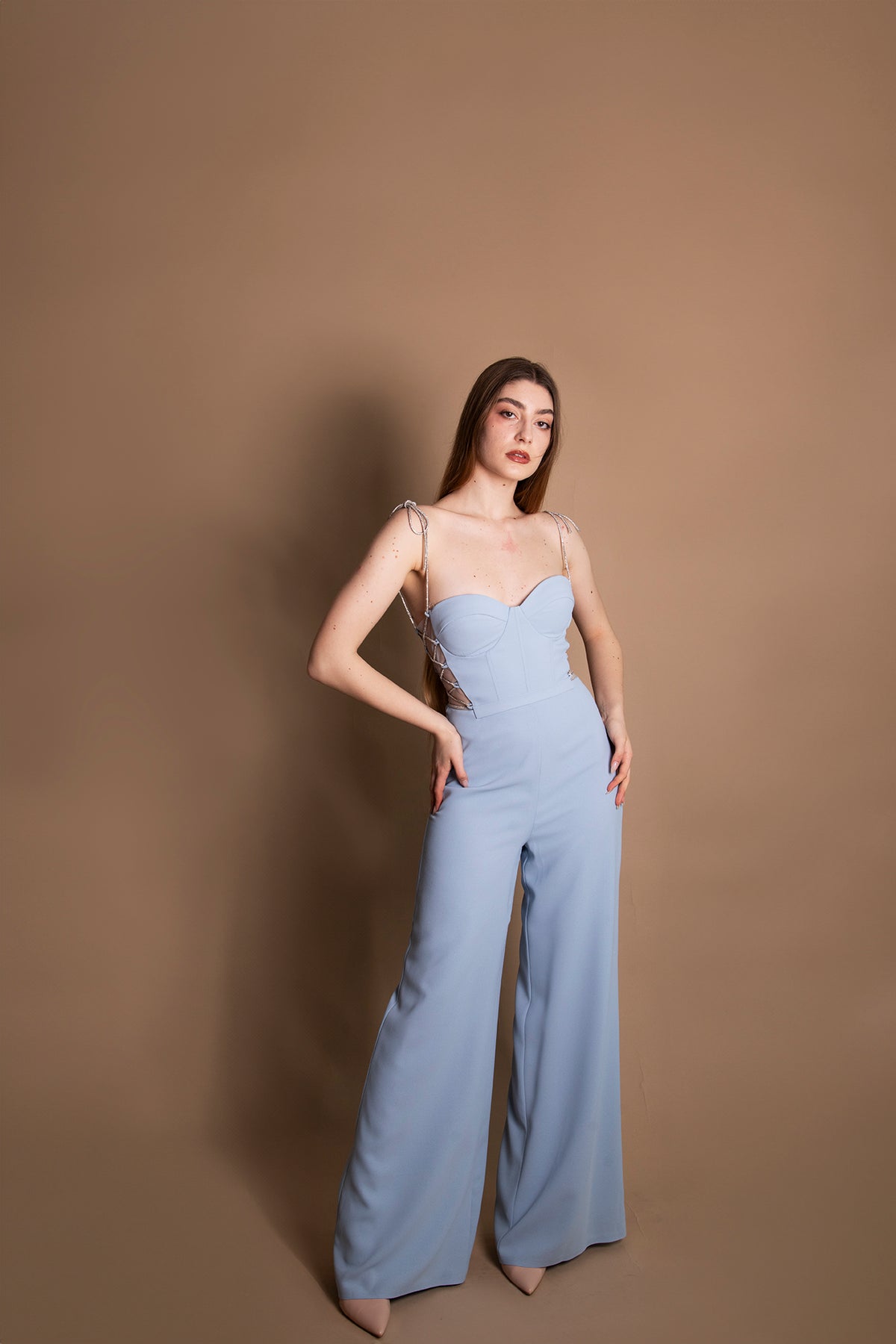 Tuta palazzo con corsetto Vivien Luxury