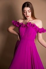 Abito lungo con rouches Vivien Luxury