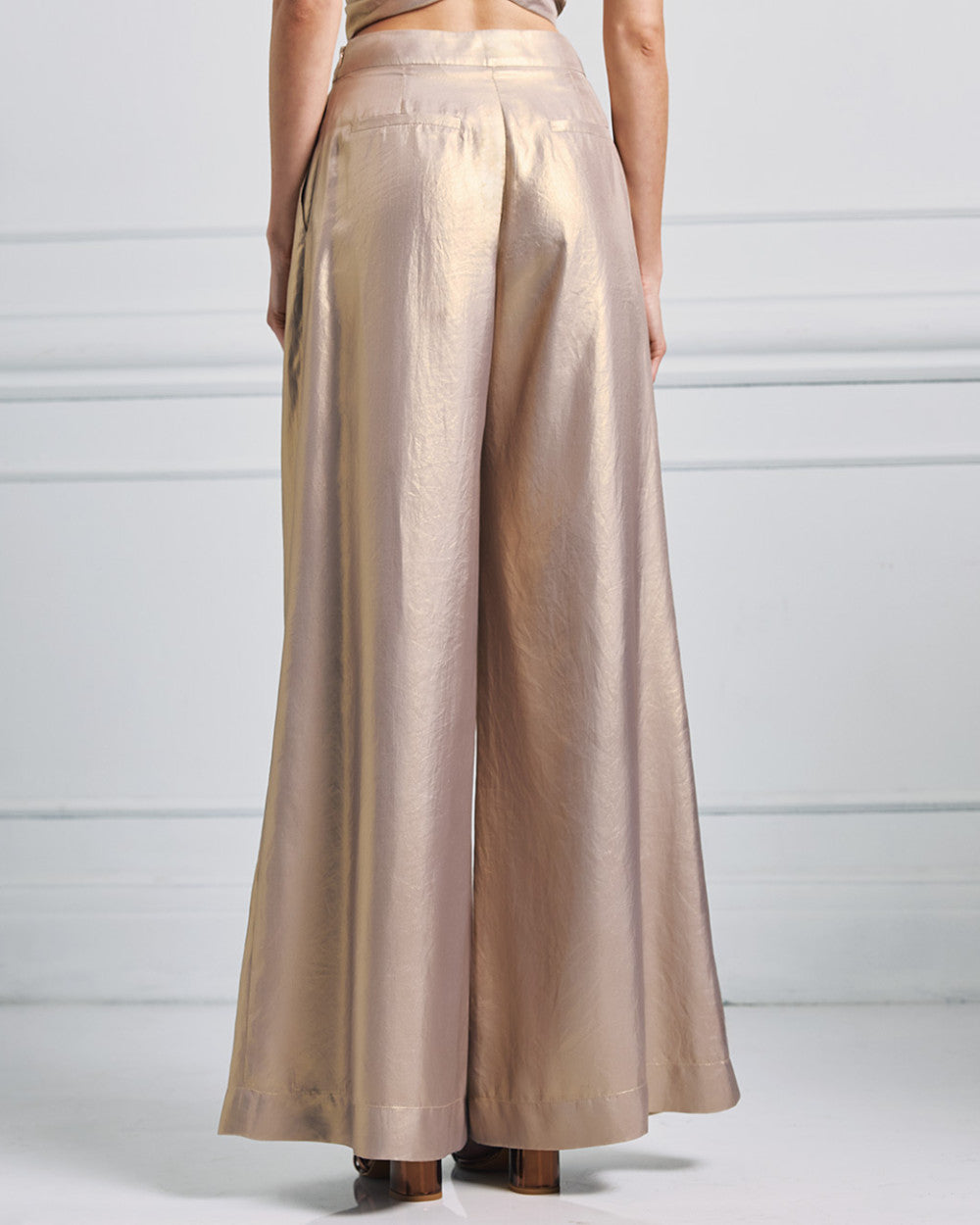 Pantalone effetto metalizzato con pieghe Access
