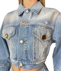 Giacca cropped denim Vicolo