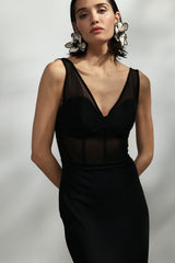 Abito midi con trasparenza Imperial